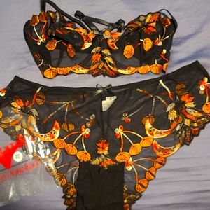Halloween themed lingerie bra and underwear